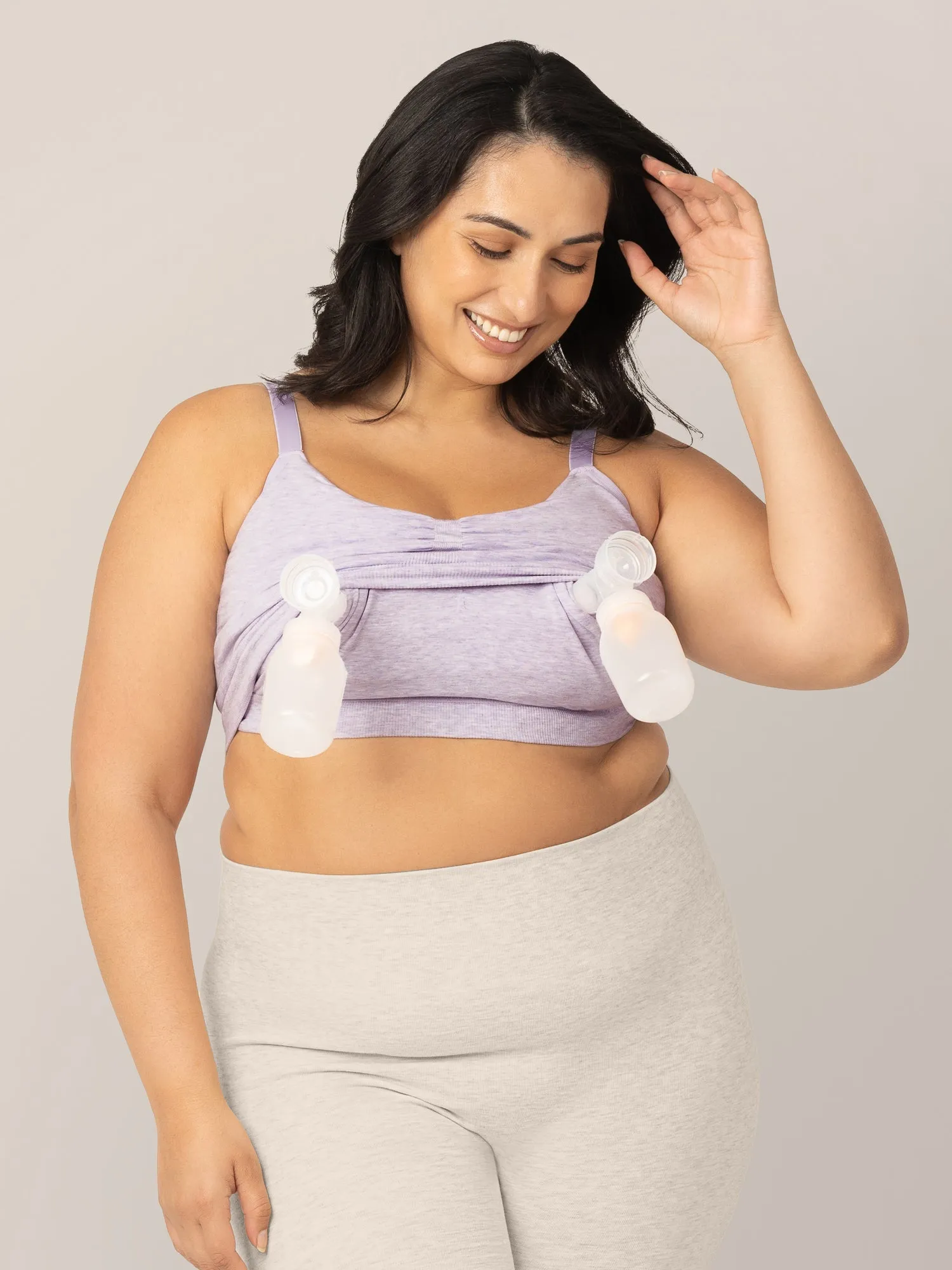 Sublime® Bamboo Hands-Free Pumping Lounge & Sleep Bra | Lavender Heather