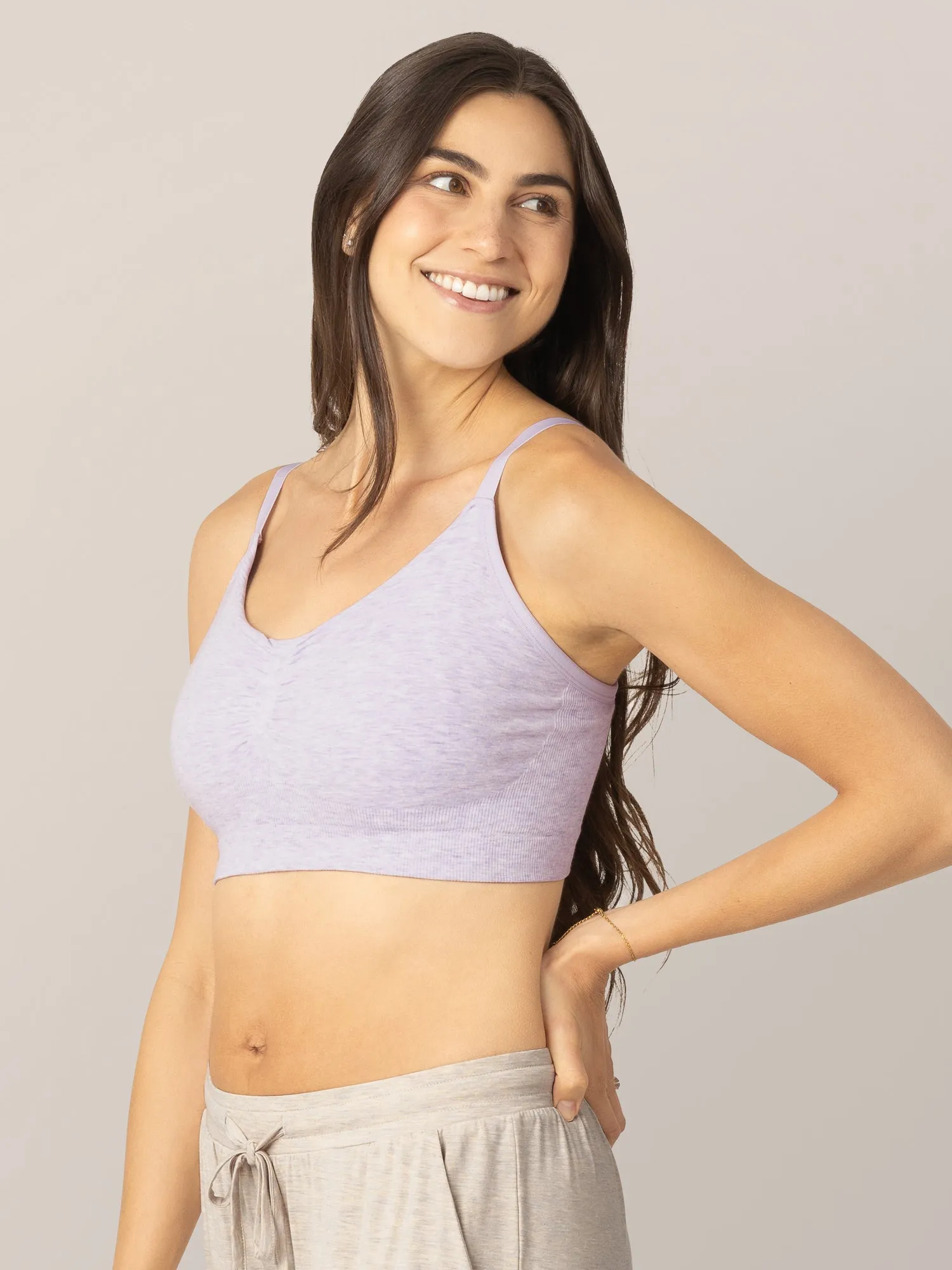 Sublime® Bamboo Hands-Free Pumping Lounge & Sleep Bra | Lavender Heather