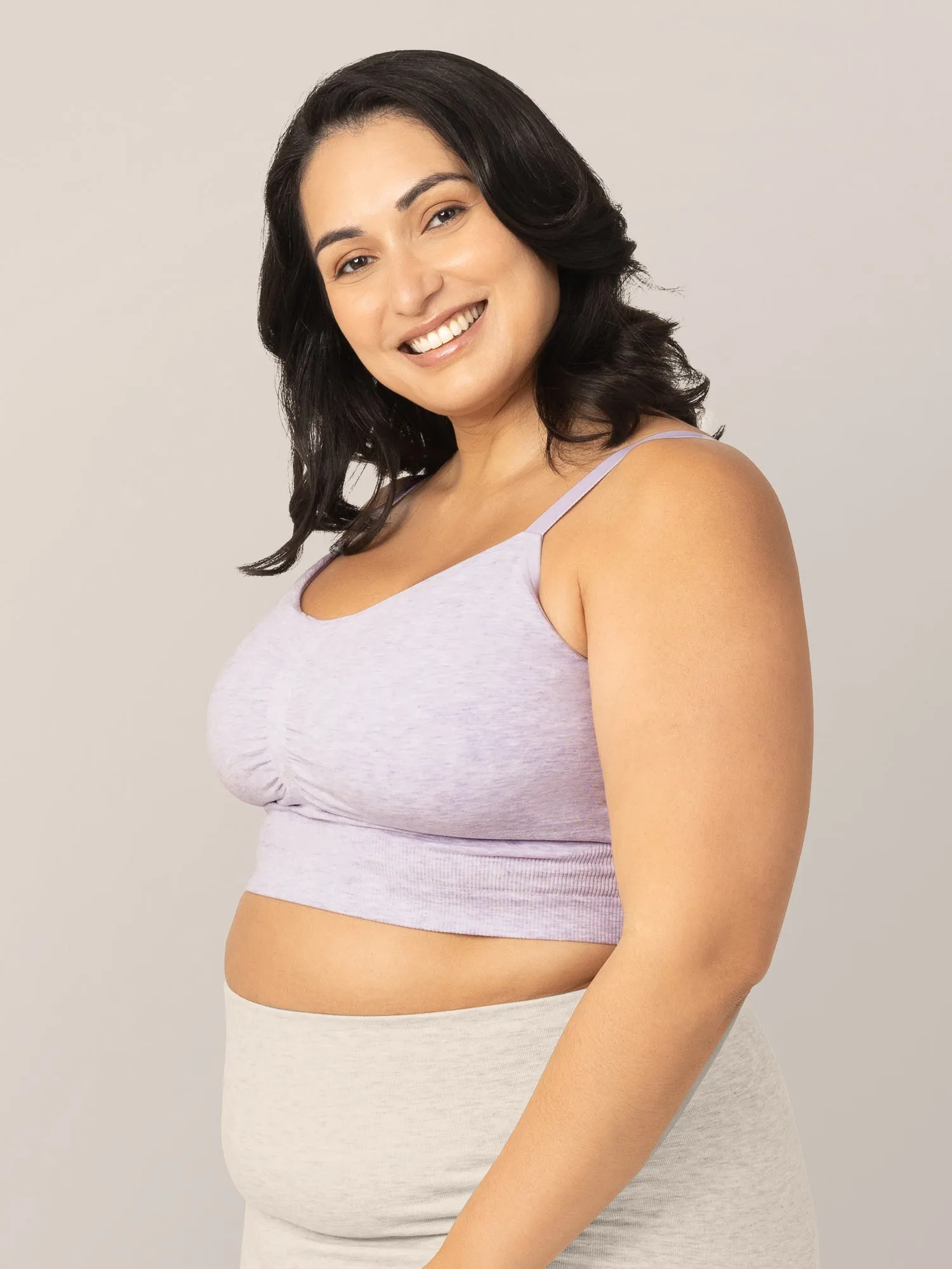 Sublime® Bamboo Hands-Free Pumping Lounge & Sleep Bra | Lavender Heather