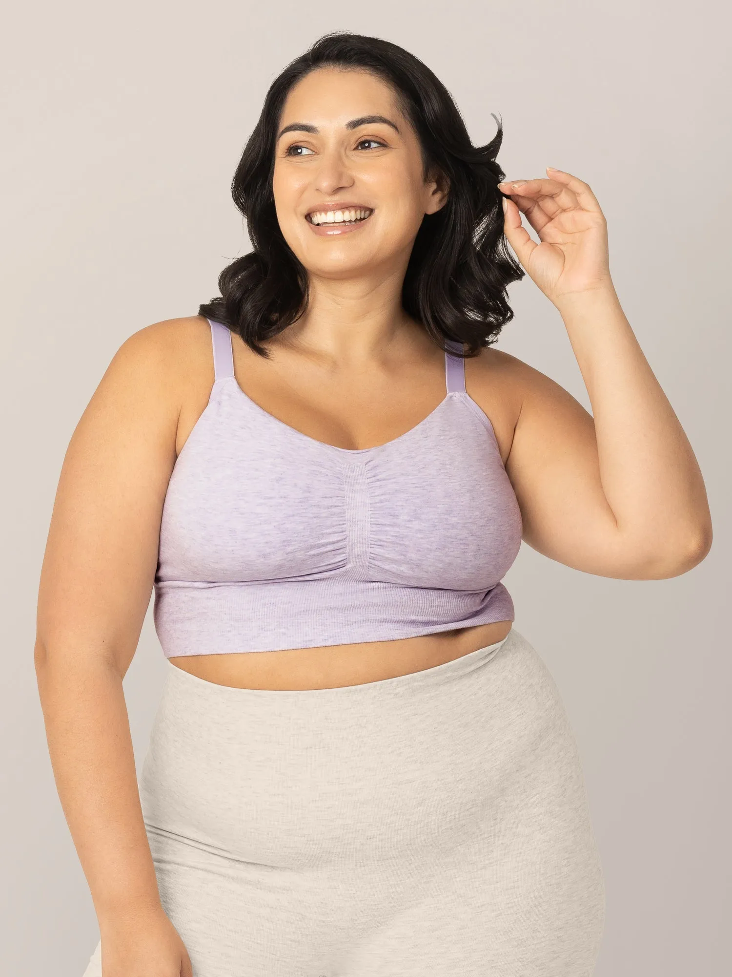 Sublime® Bamboo Hands-Free Pumping Lounge & Sleep Bra | Lavender Heather