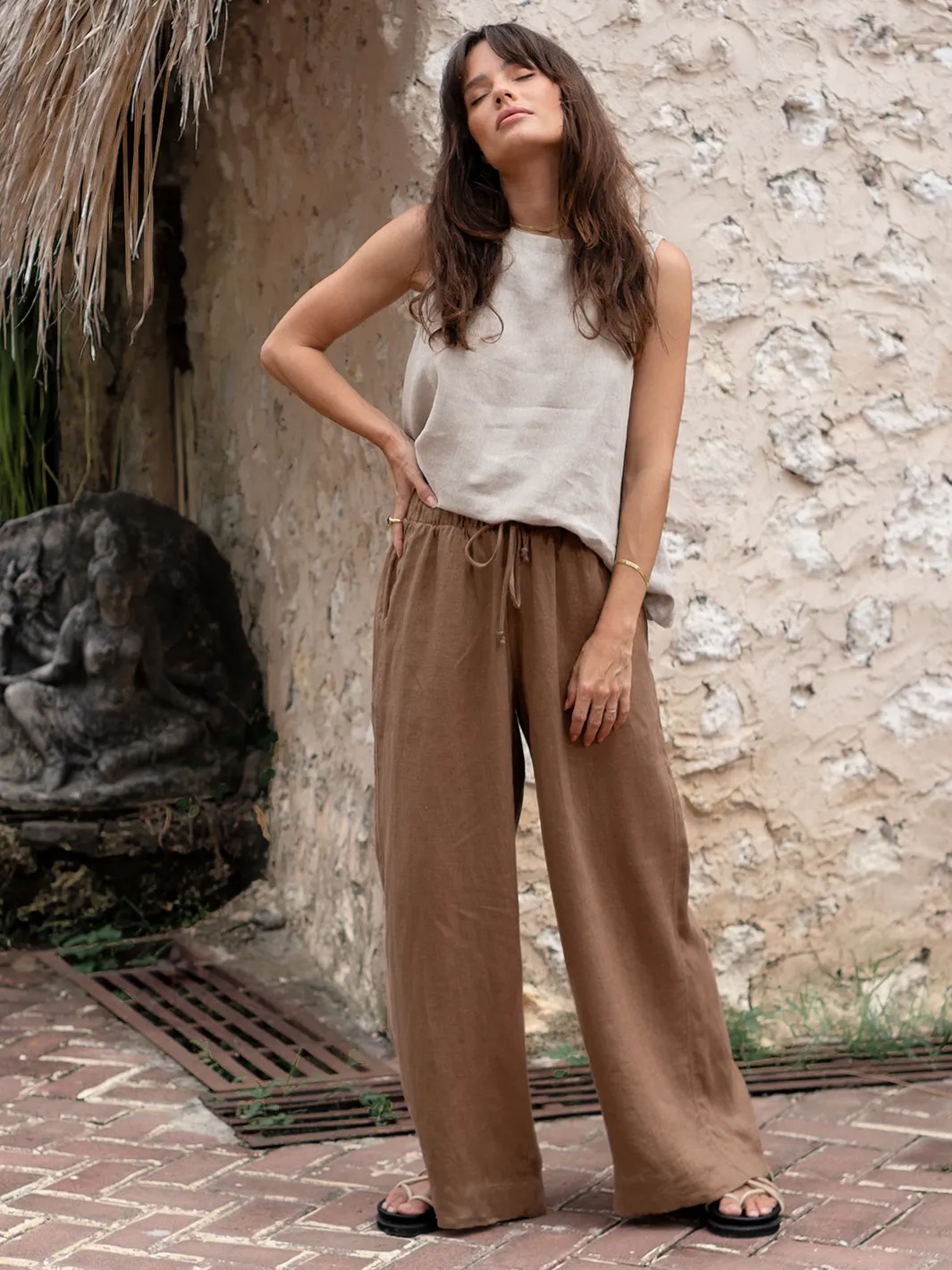 Sundara Linen Pants Desert Sand