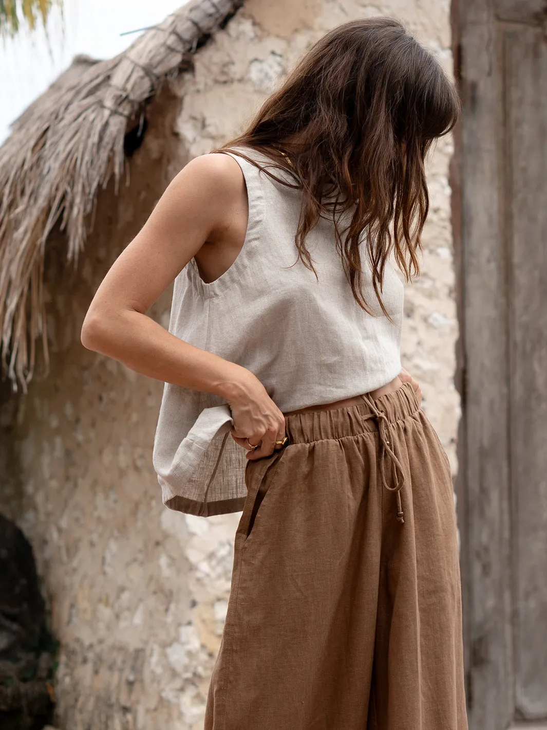 Sundara Linen Pants Desert Sand