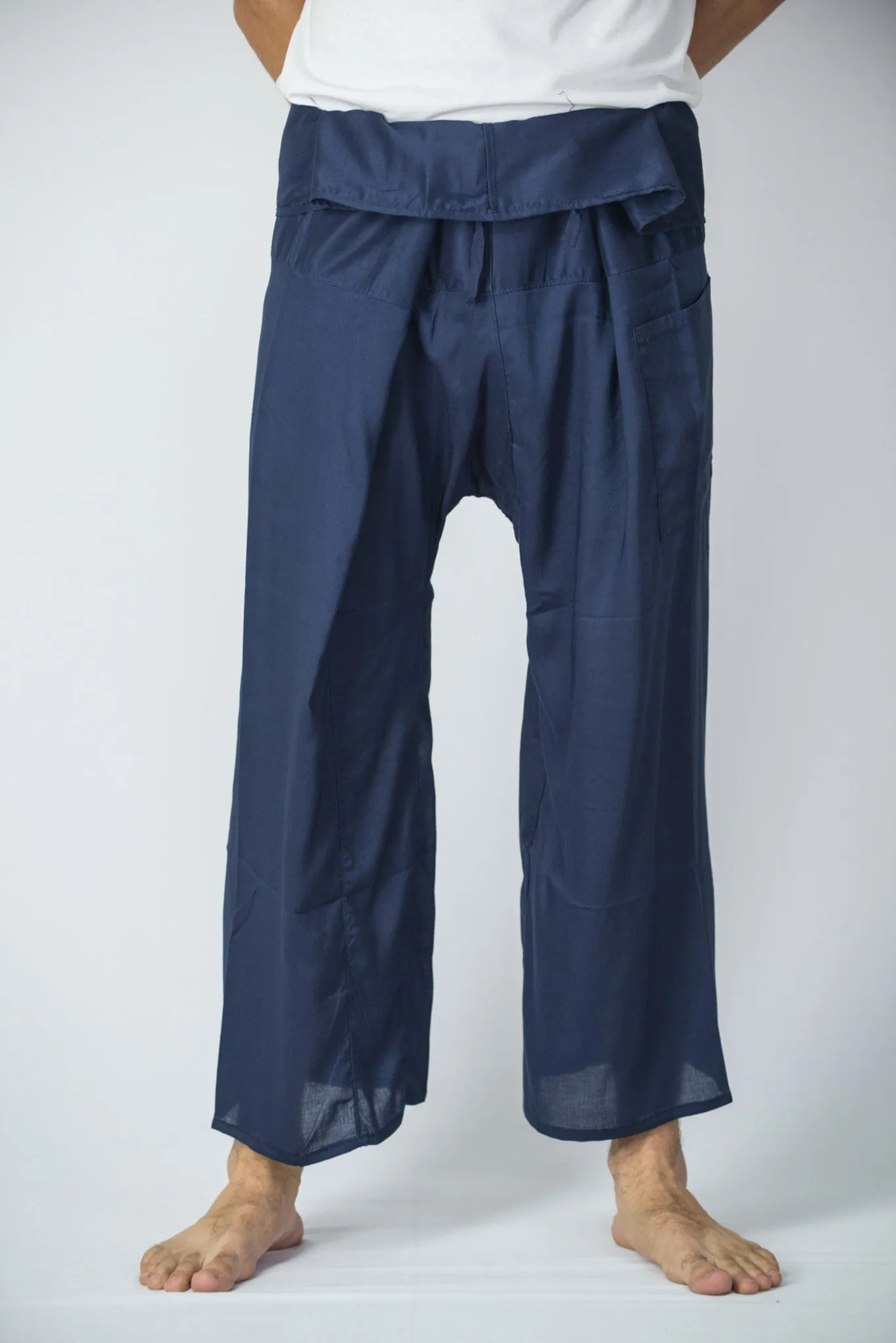 Thai Fisherman Yoga Massage Pants Blue Steel