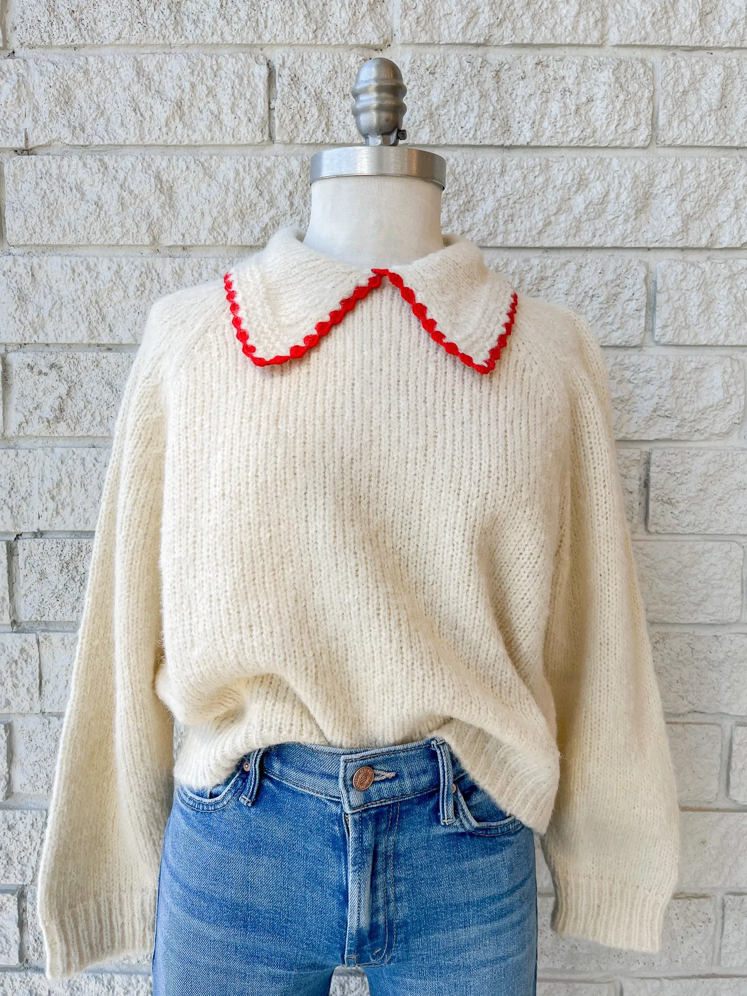 The Crochet Collar Pullover