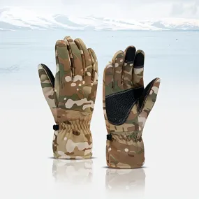 Thermal Camouflage Full Finger Gloves Plus - Water-Resistant, Touch Screen, Windproof, Warm, and Non-Slip for Autumn and Winter Outdoor Activities - Polyester, Printing Craftsmanship, Weekend Casual Basics