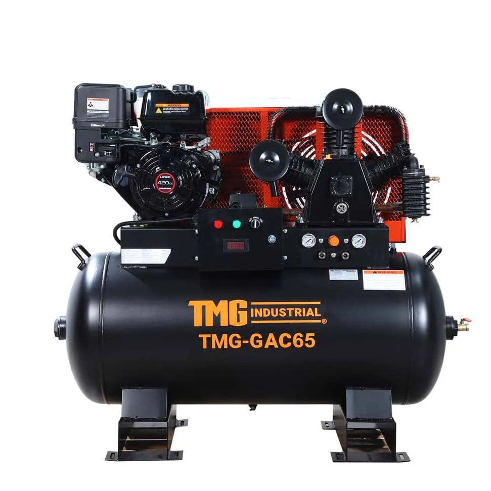 TMG Industrial 60 Gallon 2-Stage Truck Mounted Air Compressor, 14 HP LONCIN G420F Engine, Horizontal Tank, 18.5 CFM @ 175 PSI, TMG-GAC65