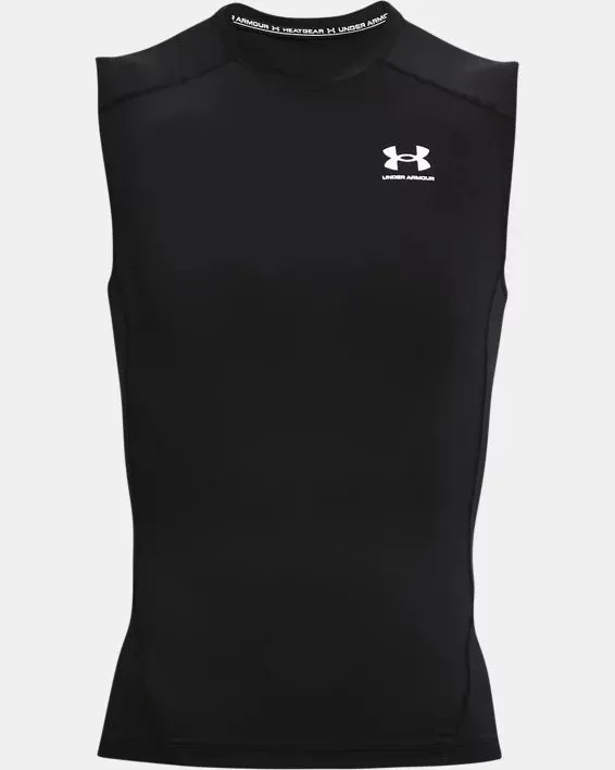 'Under Armour' Men's HeatGear® Sleeveless Compression - Black / White