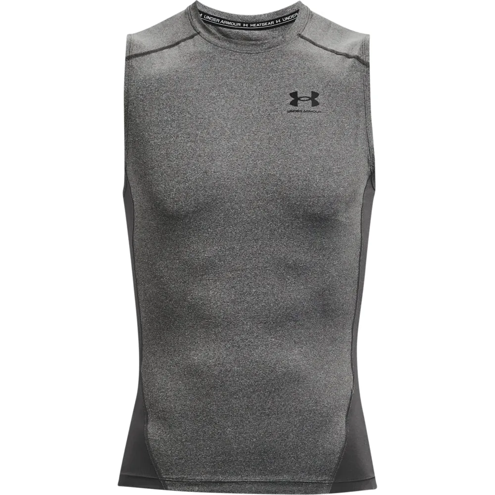 'Under Armour' Men's HeatGear® Sleeveless Compression - Carbon Heather / Black