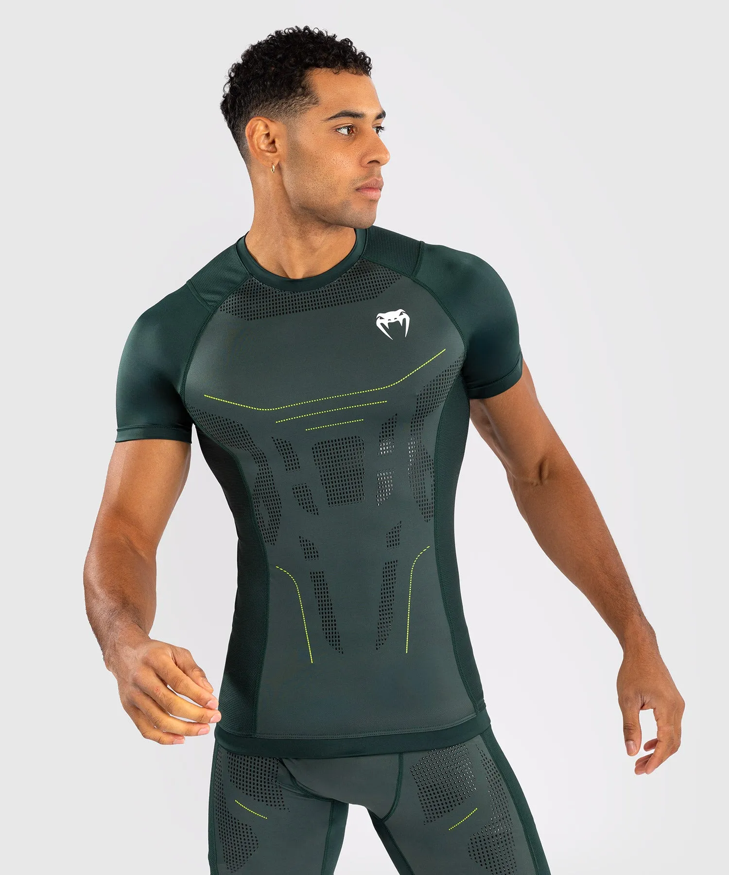 Venum Technical 3.0 Short Sleeve Rashguard - Forest Green