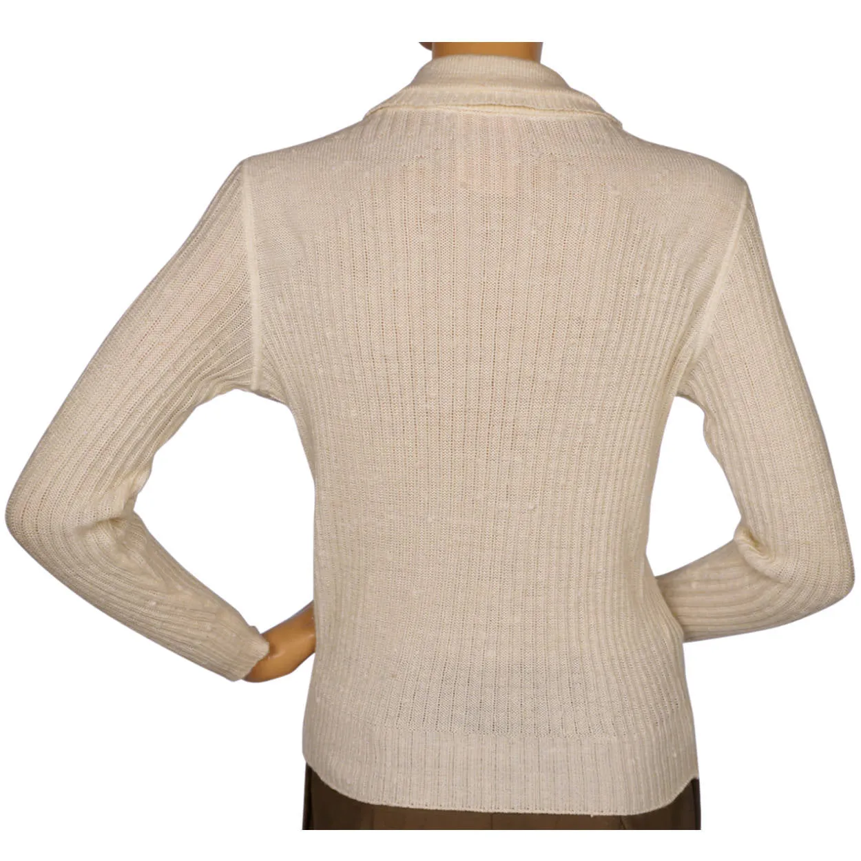 Vintage 1970s Courreges Paris Off White Pullover Knit Top Ladies Size S