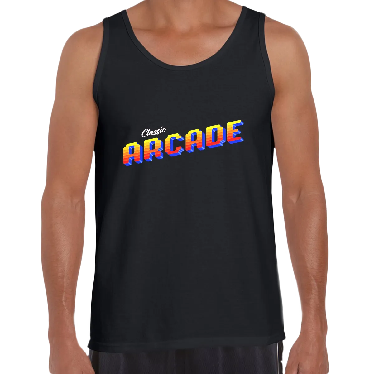 Vintage Arcade Sign Retro 80's Style Crew Neck Tank Top