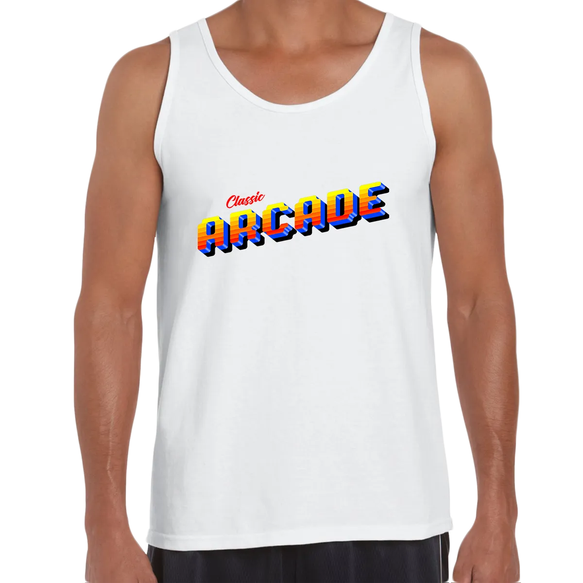 Vintage Arcade Sign Retro 80's Style Crew Neck Tank Top