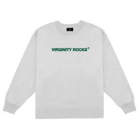 Virginity Rocks Registered White Crewneck