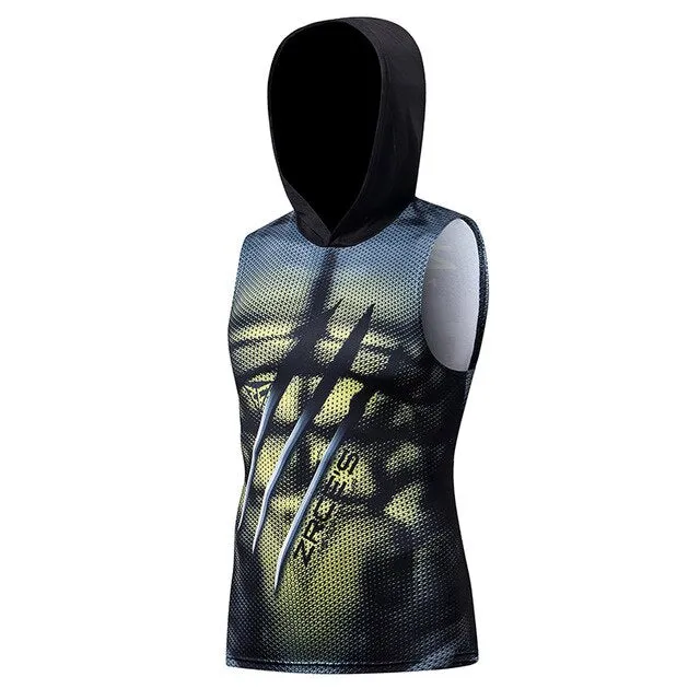 WOLVERINE Hooded Compression Tank Top