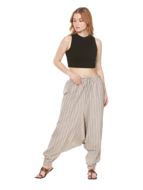 Women's Harem Pant | Grey Stripes | Fits Waist Size 28" to 36"