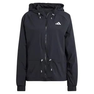 Women's Semi Transparent Full-Zip Tennis Jacket Black