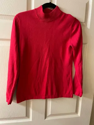 Womens Small (Sz 6-8) Red Coldwater Creek Mock Turtleneck Sweater Pullover