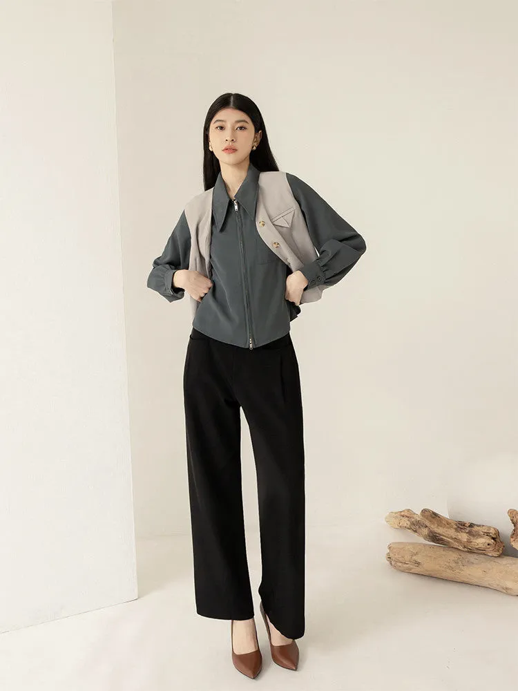 Work Basic Long Straight Wide Leg Pants Trousers