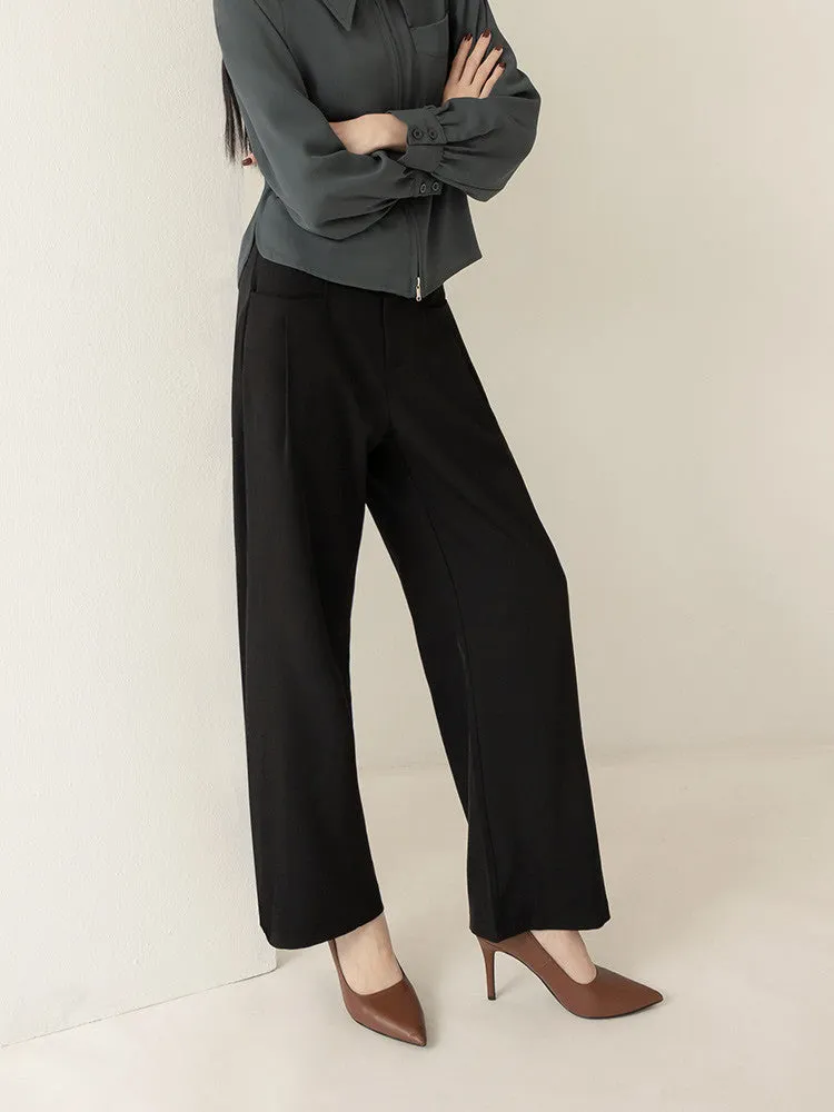 Work Basic Long Straight Wide Leg Pants Trousers