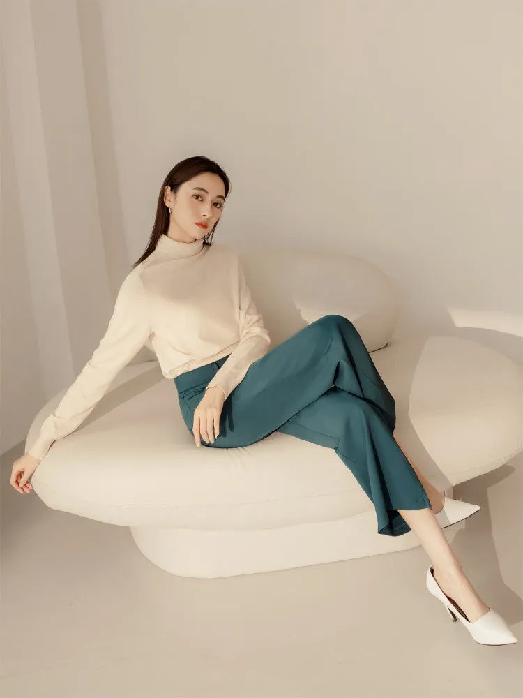 Work Basic Long Straight Wide Leg Pants Trousers