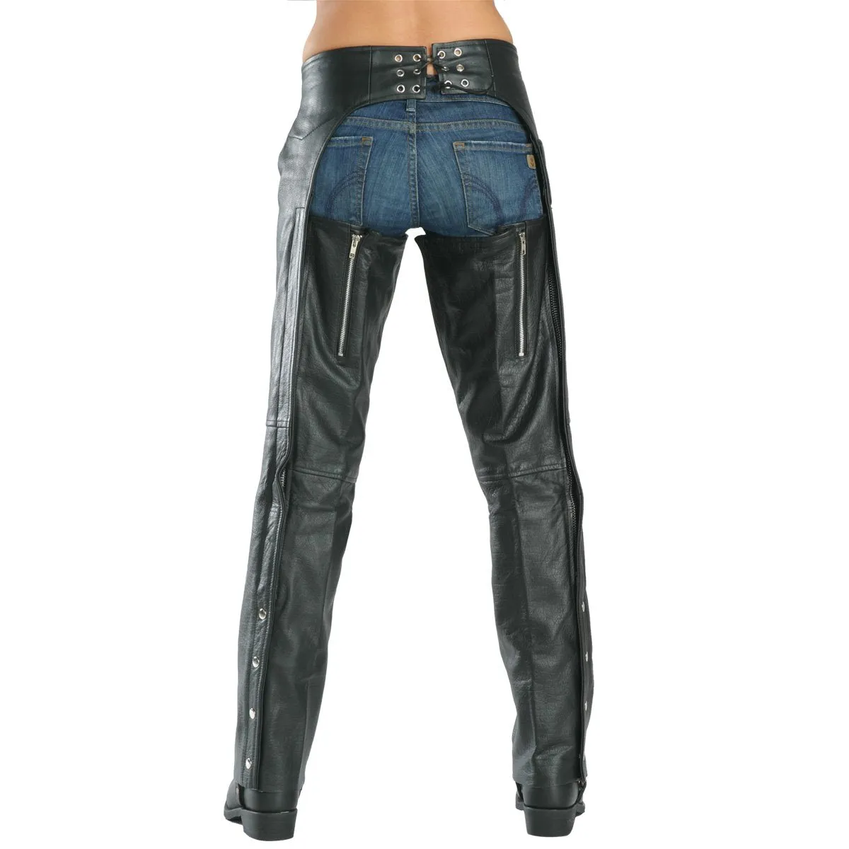 Xelement 7553 Women's Black 'Advanced Dual Comfort' Leather Chaps