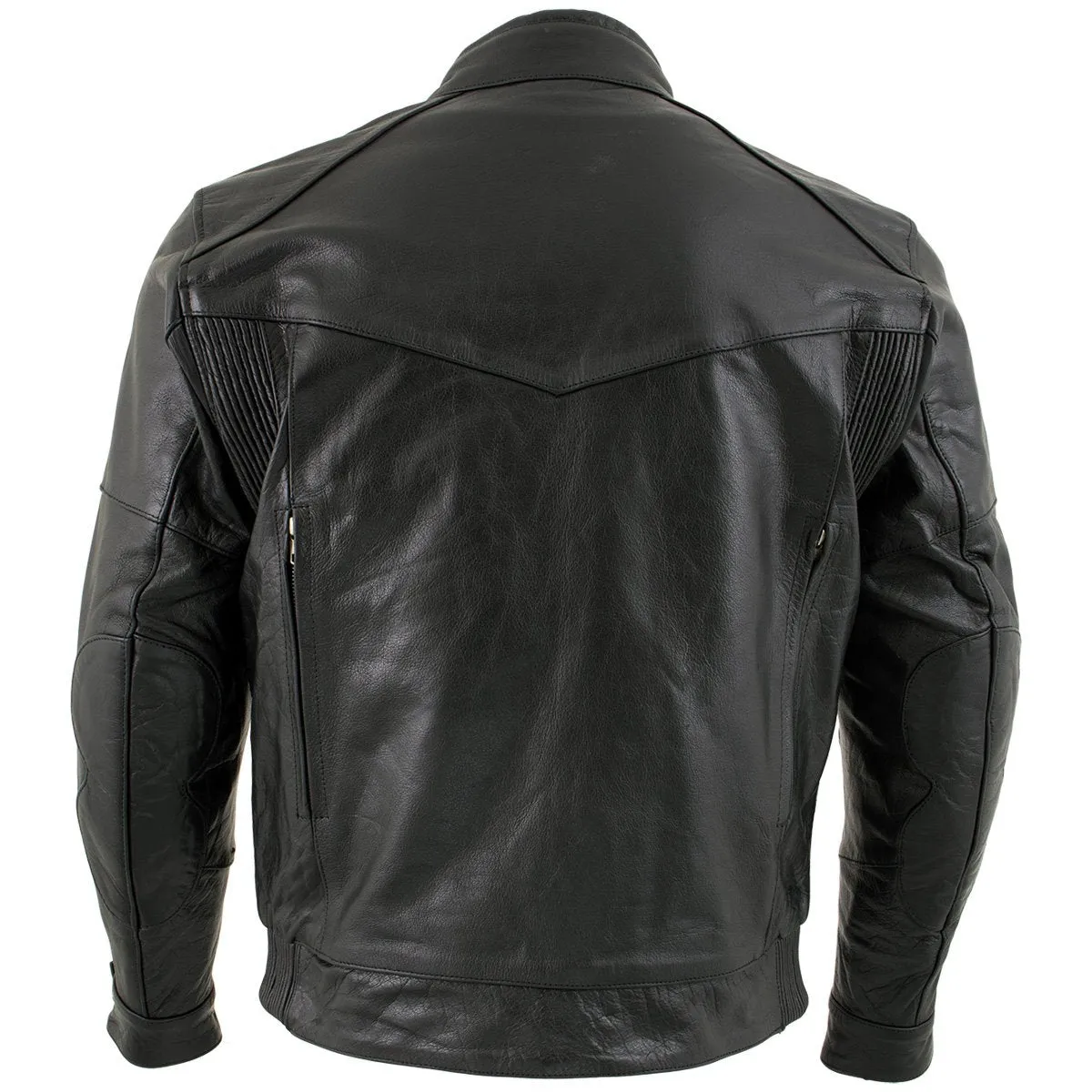 Xelement B4495 'Bandit' Men's Black Buffalo Leather Cruiser Motorcycle Jacket with X-Armor Protection